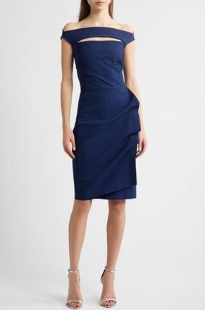 La Petite Robe Di Chiara Boni Melania Jersey Dress in Blue Notte at Nordstrom Rack, Size 14 Us / 50 It