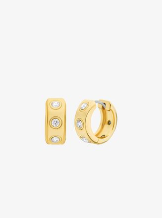 Michael Kors Pav&eacute; Logo Huggie Earrings
