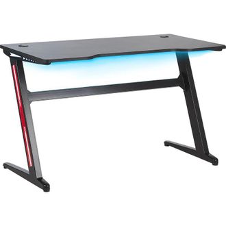 Beliani Beliani - Escritorio Para Jugadores Patas De Metal Mdf Negro Rectangular Altura Ajustable 120 X 60 Cm Con Luces Rgb Oficina En Casa Dise&ntilde;o Moderno Dar