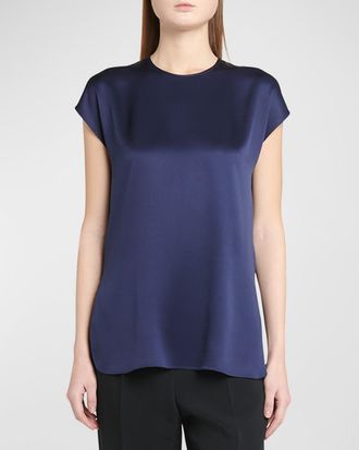 Giorgio Armani Cap-Sleeve Silk Blouse