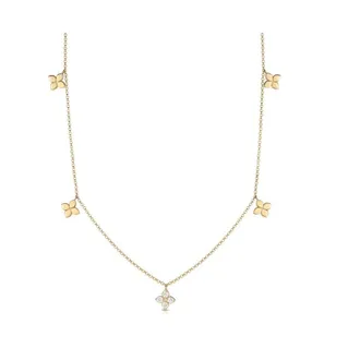 Roberto Coin 18K Yellow Gold Love by the Inch Diamond & Polished Small Flower Station Necklace