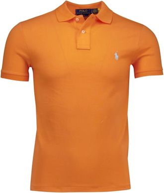 Polo Ralph Lauren Tops, Heren, Oranje, XL, Oranje Polo Shirt korte mouw