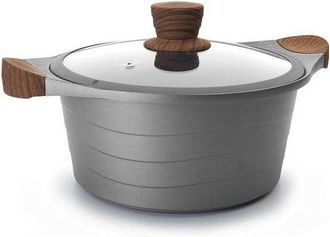 Lacor Pentola Lacor con Coperchio in Vetro, Grigio, Alluminio, 4 l - &oslash; 24 x 12 cm