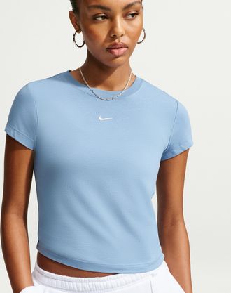 Nike Womens Nike Sportswear Chill Knit T-Shirt in Blue | FV5508-486