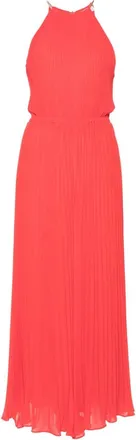 Michael Michael Kors pleat-detail wide-leg jumpsuit - women - Polyester/Recycled Polyester/Polyester/Recycled Polyester - L - Red