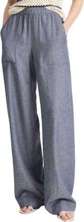Vince Mid Rise Casual Linen-Blend Pull On Pant