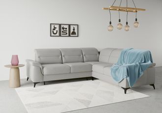 Sit&more Ecksofa »Sinatra L-Form« optinal mit Kopfteilverstellung und Armteilfunktion, Metallfüsse