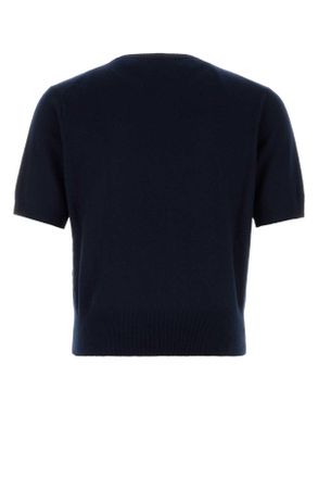 Jil Sander Mens Midnight Blue Wool Blend Sweater Ink Exterior: Cashmere Felpe