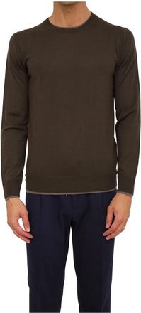 Paolo Pecora Bruine Crewneck Sweater - Heren - Ronde hals truien - Bruin - 3XL - Truien & Vesten