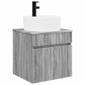 vidaXL Vanidad De Lavabo Montada En La Pared Sonoma Gris Vidaxl