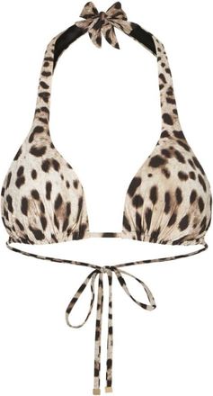 Dolce & Gabbana Leopard-print triangle bikini top