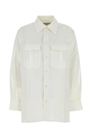 Marine Serre Witte Katoenen Overhemd