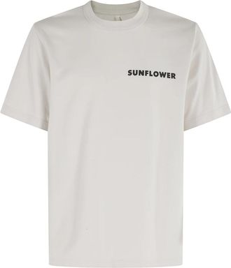Sunflower Bruine Master Logo T-shirt met Crew Neck - Heren - T-shirts - Wit - M - Tops