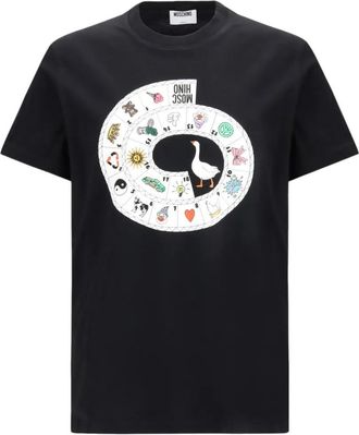 Moschino Graphic Spiral Design T-Shirt With Iconic Moschino Print