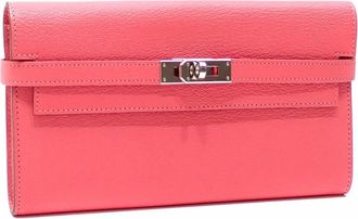Herm&egrave;s Pink Epsom Leather Long Wallet (Bi-Fold) (Pre-Owned)