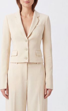 Andamane Blazer corto monopetto in poliestere con vestibilit&agrave; slim