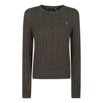 Polo Ralph Lauren Round-neck Knitwear, female, Green, Size: S Canopy Olive Sweater Womens Clothing