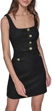 Karl Lagerfeld Tweed Knit A-Line Dress in Black at Nordstrom Rack, Size 10