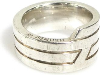 Herm&egrave;s Silver 925 Band Ring (Pre-Owned)