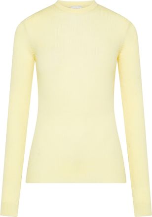Cruna Ribbed Knit Top with Round Neckline and Fitted Silhouette