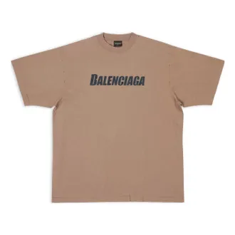 Balenciaga Caps T-shirt Boxy Fit Tan 651795TNVL17761