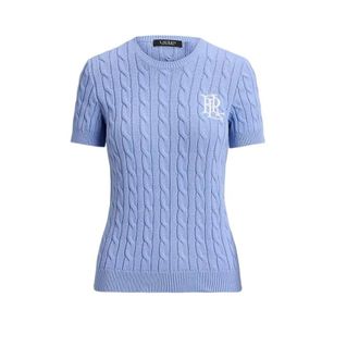 Ralph Lauren Round-neck Knitwear, female, Blue, Size: M Vesta Round-Neck Knitwear