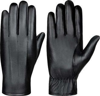 Generic Genuine Luxury Leather Touchscreen Gloves for Men and Women, Soft Warm Winter Gloves, Stylish Unisex Design, Size S-M (23cm) (Black, M)