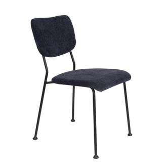 Zuiver Silla de comedor de terciopelo azul marino