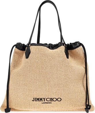 Jimmy Choo London Drawstring Shopper Bag - Dames - Shoppers - Beige - ONE Size - Leer - Tassen