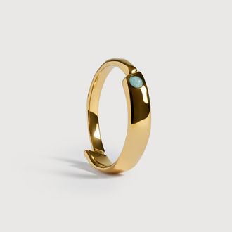 Monica Vinader Gold Amaia Gemstone Stacking Ring Amazonite