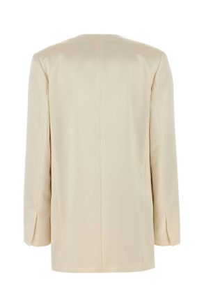 Alberta Ferretti Womens Ivory Satin Blazer Bianco Giacche E Gilet