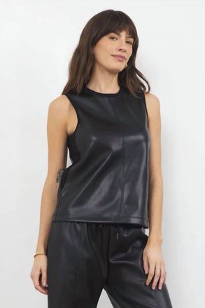 La Made Narla Vegan Leather Tank In Black