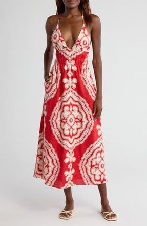 Lemlem Gete Linen Triangle Dress in Niku Red at Nordstrom Rack, Size Large