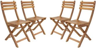 Sweeek Sweeek - Set of 4 calena folding garden chairs in natural acacia, 40 x 52 x 85 cm