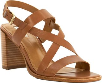 Dune London Womens Ladies Juneo - Block Heel Strappy Leather Sandals - Tan - Size UK 8