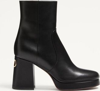 Valentino Garavani Stivaletto Con Plateau Fawcette In Vitello 90Mm Donna NERO 36.5