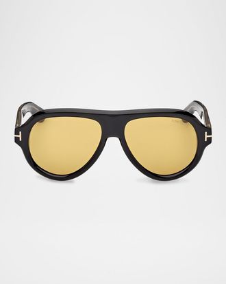Tom Ford Mens Icon Collection Acetate Aviator Sunglasses