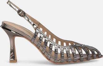 Alma En Pena Metallic Grilled Pumps in Pewter at Nordstrom, Size 39