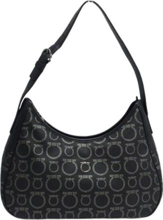Ferragamo Pre-owned au-21 Shoulder bag - Dames - Vintage Schoudertas - Zwart - ONE Size - Leer - Vintage