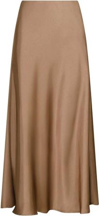 Neo Noir Rokken, Dames, Bruin, S, Satijn, Donkere Taupe Satijnen Rok