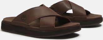 Timberland Mens Timberland Casco Cove Cross Strap Full Grain Leather Mens Sandals - Dark Brown - Size: UK12.5 eu47.5 us13 medium