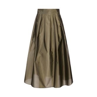 Max Mara Rokken, Dames, Groen, S, Polyester, Effetto Midi Rok