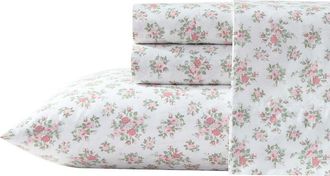 Laura Ashley 200 Thread Count Leanrose Percale Sheet Set