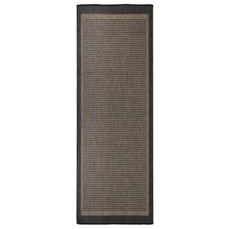 Berkfield Home Outdoor Flatweave Rug 80x250 cm Dark Brown | Size: Medium