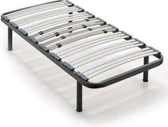 HOGAR 24 Hogar24 - Somier 80x180 Cm Multiláminas Con Reguladores Lumbares Tubo Acerado 40x30 mm Láminas De Haya Antideslizantes + 4 Patas Cilíndricas de 25 Cm