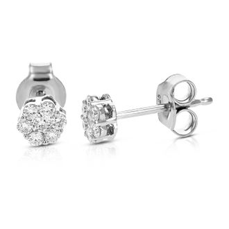 Vir Jewels 1/3 cttw Lab Grown Diamond Composite Earrings in Sterling Silver With Push Backs For Women