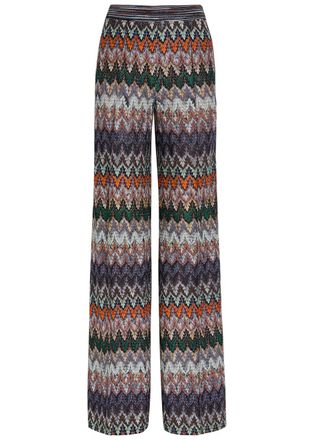 Missoni Chevron Fine-knit Wide-leg Trousers - Multicoloured - 42 (UK10 / S)