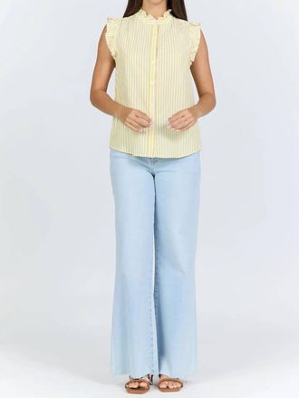 Dear John Denim Lucia Button Up Shirt In Lemon Stripe