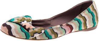 Missoni Multicolor Knitted Fabric Bow Ballet Flats