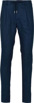 Tagliatore Linnen Chinos - Heren - Chinos - Blauw - 2XL - Linnen - Broeken